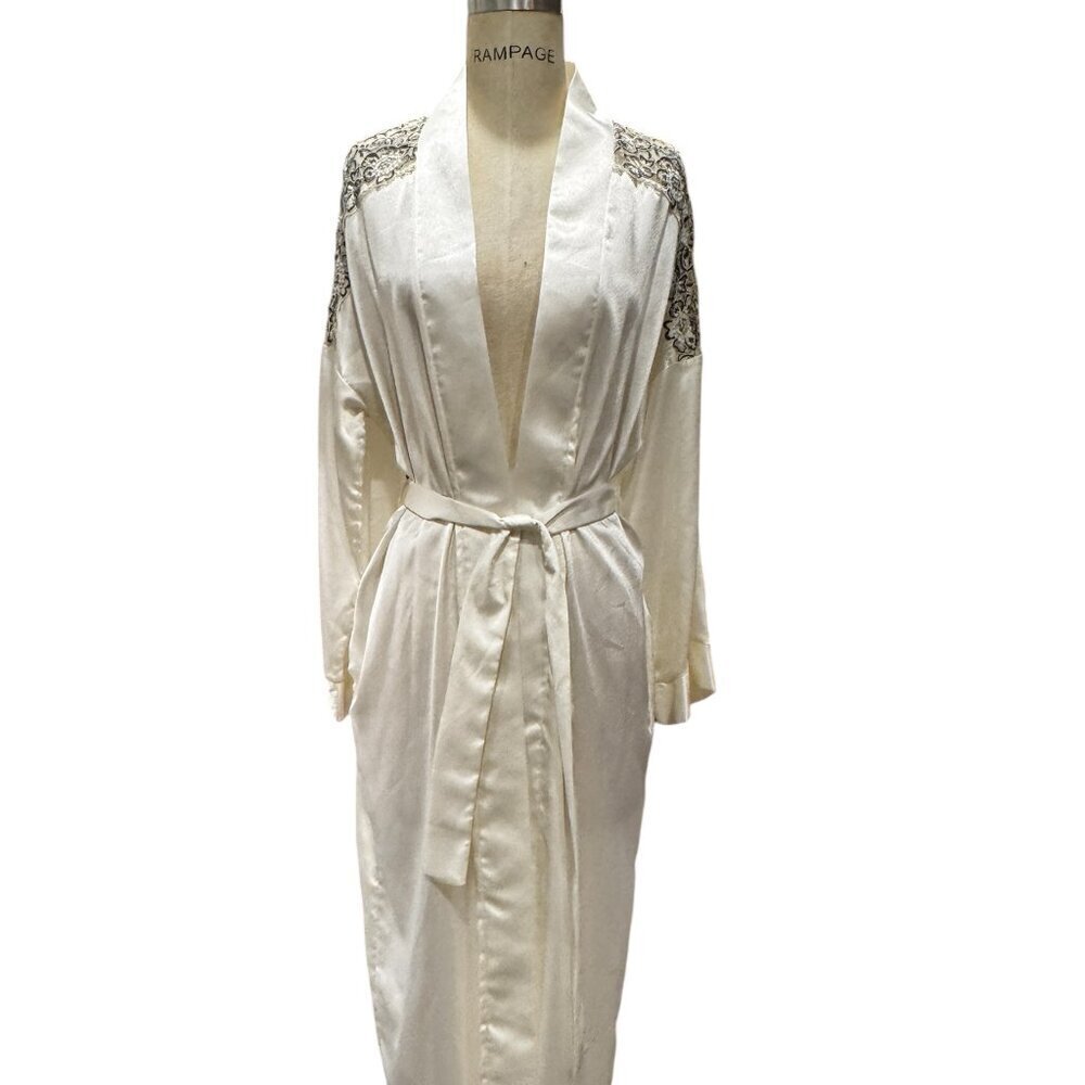Vintage Valentino Intimo Satin & Lace Robe - Size S - Picture 2 of 8